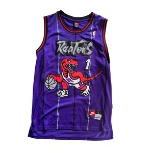 1990s Tracy McGrady #1 Nike Toronto Raptors Jersey Men’s L Purple Dino - 90s